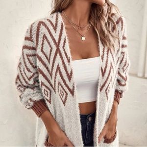 Aztec Native Tribal Print Cardigan Sweater Coat New 🌵